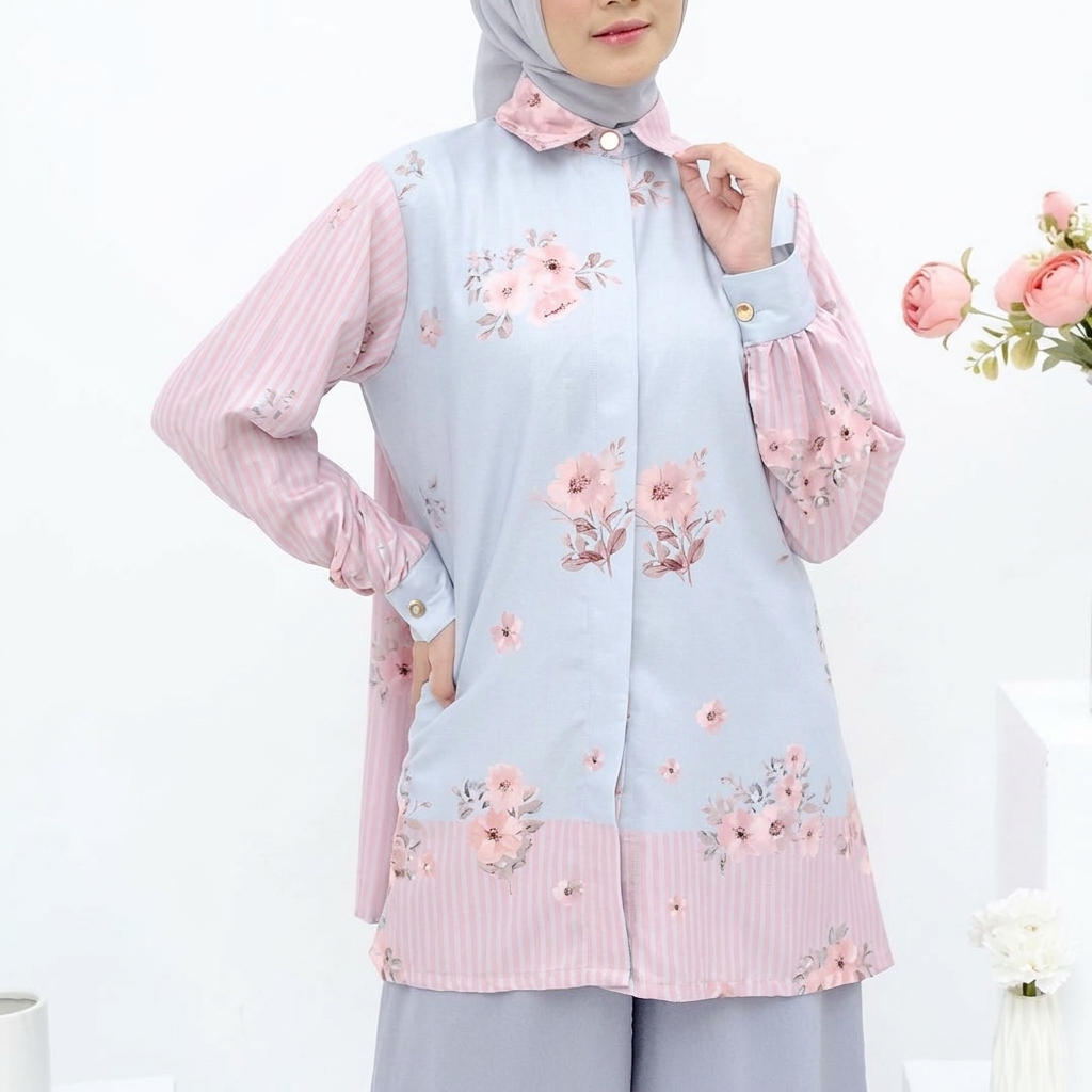 Kemeja Blouse Wanita Motif Daisy merk Sophie Fleur