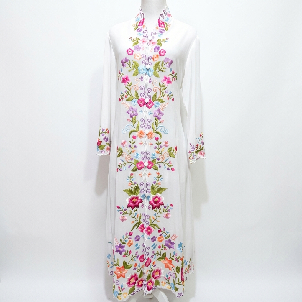 Ariesta Long Outer Kebaya Broken White Etnik
