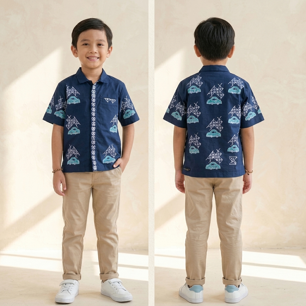 Dynamic Heritage Kids Batik Shirt (atau Kemeja Batik Anak Dinamis)