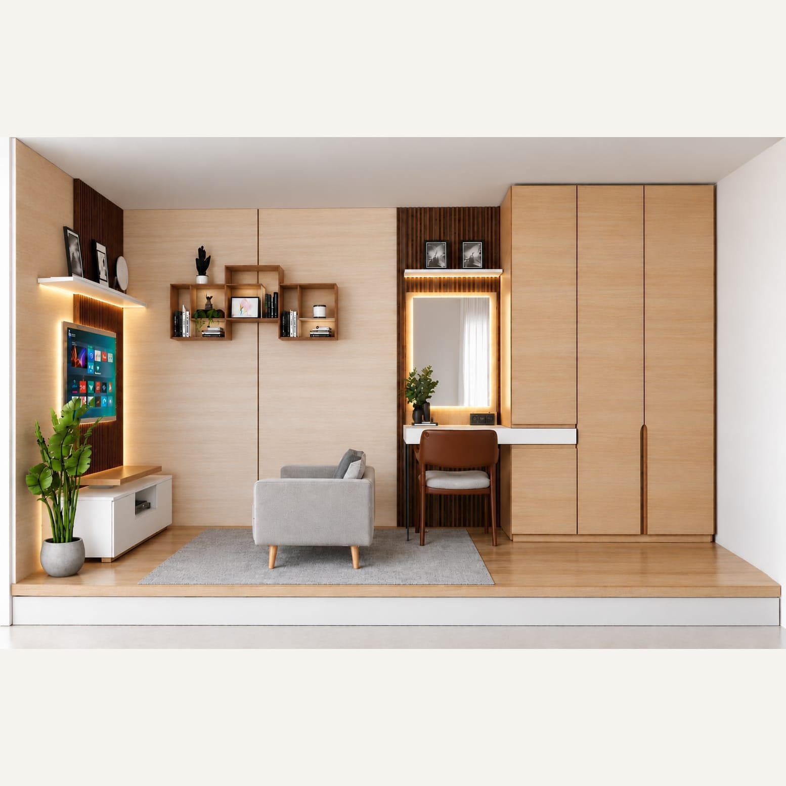 Japandi Minimalist Smart Room 3-in-1