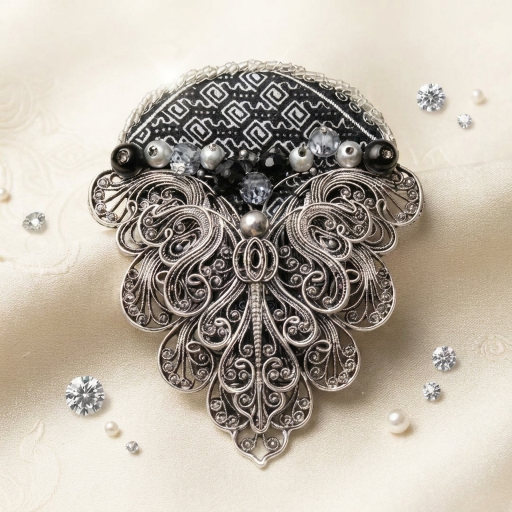 Karomah Ethnic Crystal Brooch