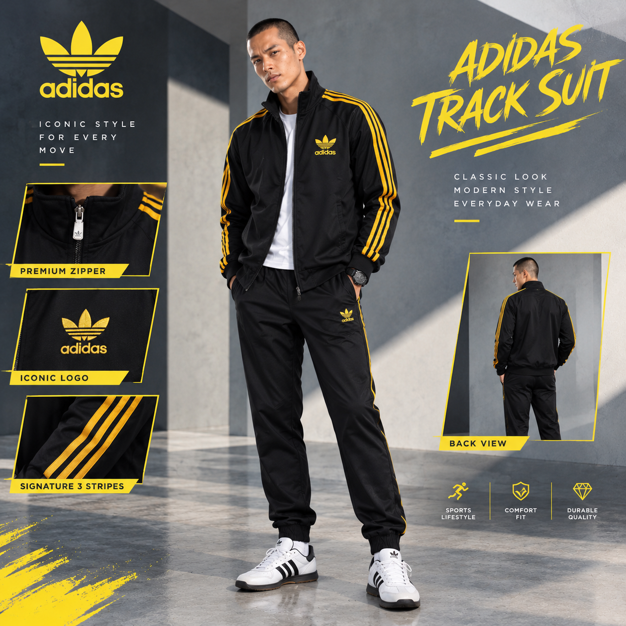 ADIDAS-Setelan Jacket dan Celana