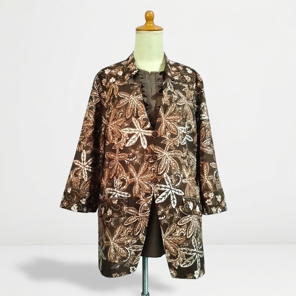 Custom Batik Mock Two-Piece Blazer
