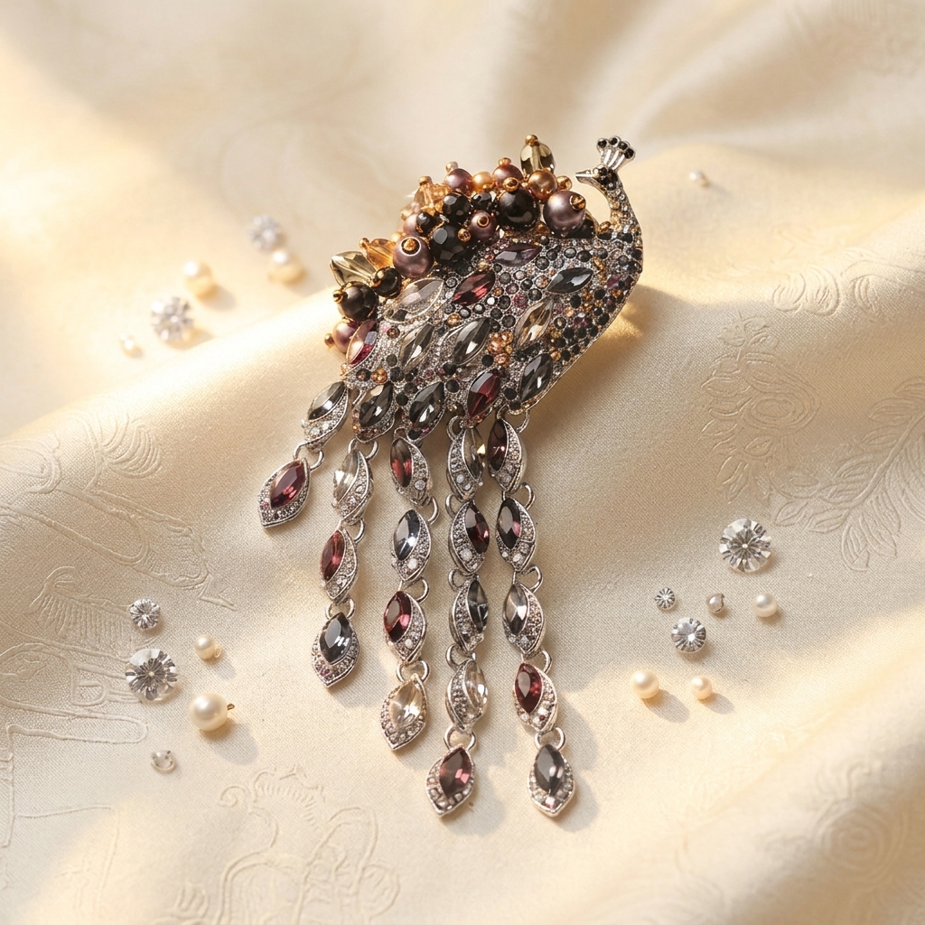 Rumpaka Putri Bandung Ethnic Crystal Brooch