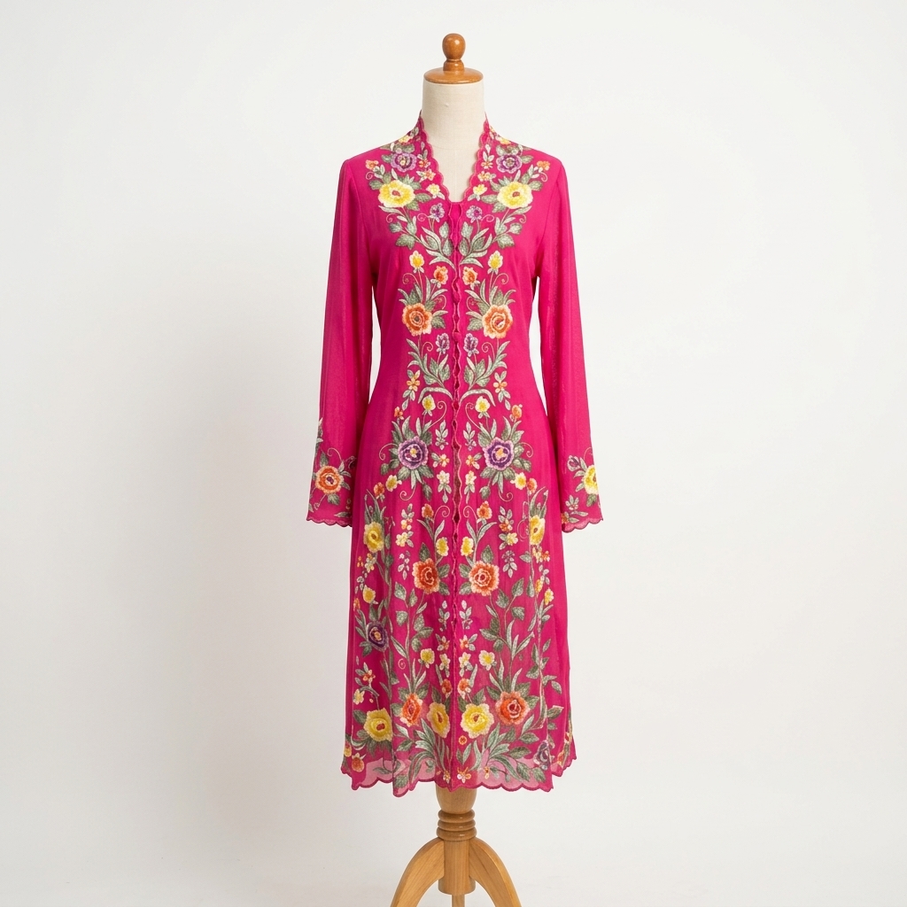 Ariesta Long Outer Kebaya Fuchsia Glamour