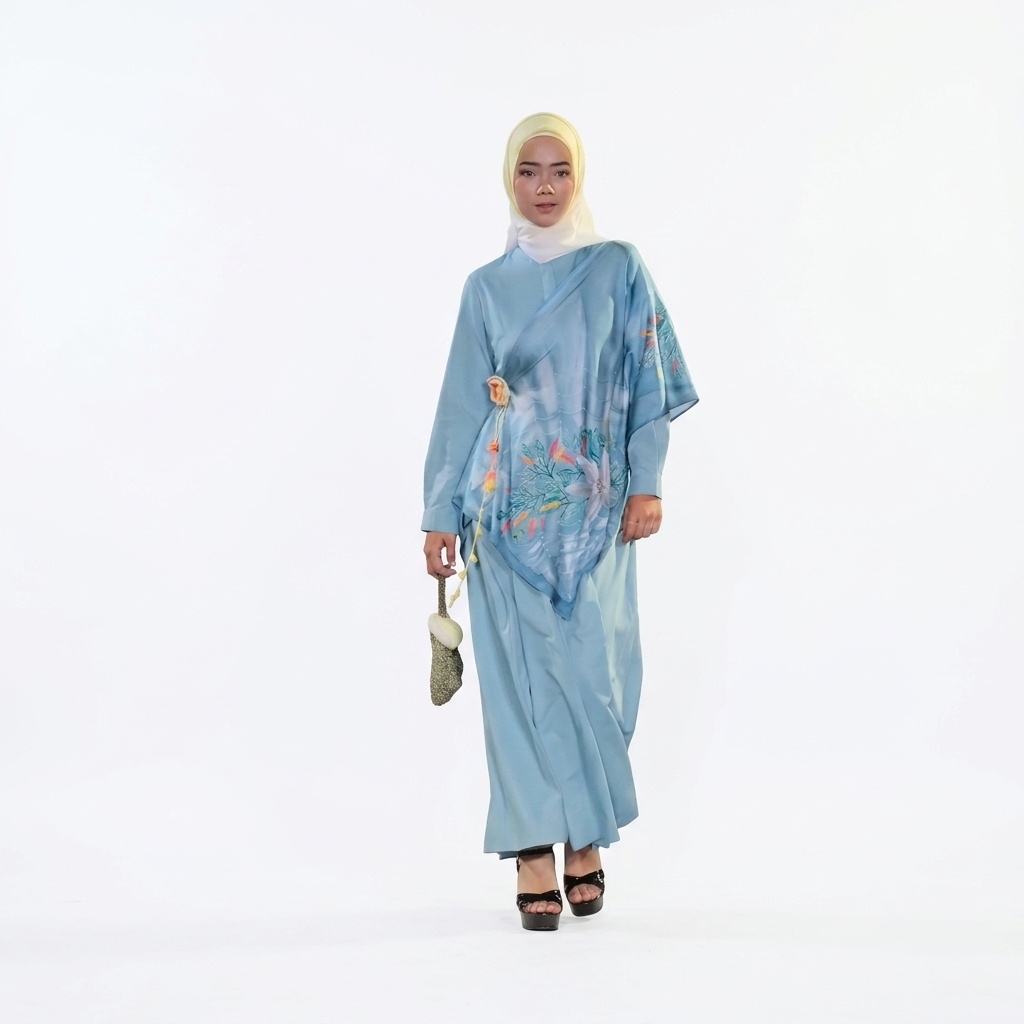 Arztude'o Gardenia Selendang Set | Gamis A-Line Cabe Rawit